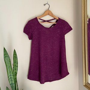Purple tee with crossed back